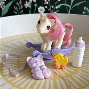 VINTAGE My Little Pony G1 Baby Moondancer unicorn 1980s MLP Hasbro moon & star